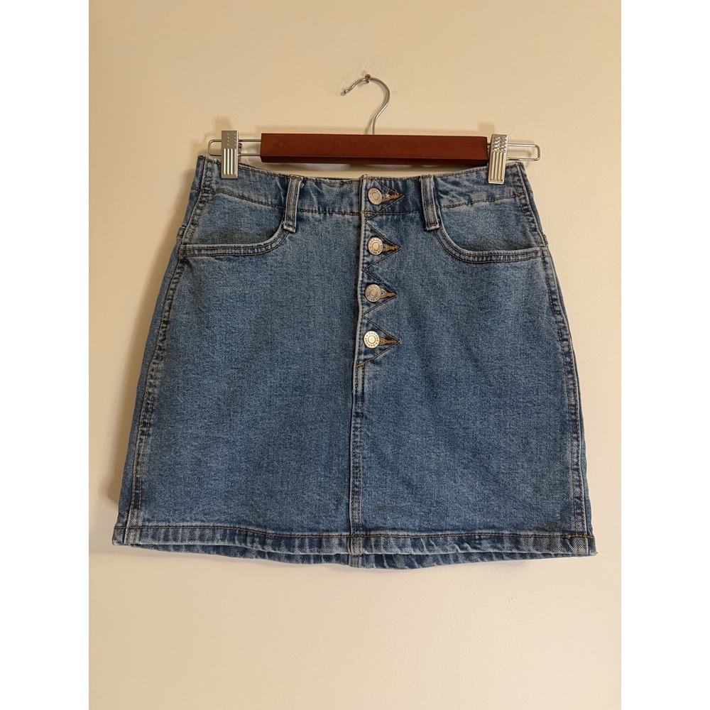 Garage Denim Button Front Mini Skirt Size XS Women's Blue Jean